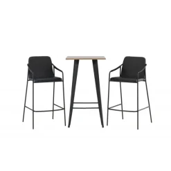 Bar sæt Tempe med Spisebordsstole Tvist - Sort og Valnød