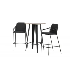 Bar sæt Tempe med Spisebordsstole Tvist - Sort og Valnød