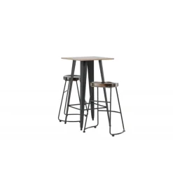 Bar sæt Tempe med Spisebordsstole Ozark - Sort og Valnød