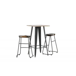 Bar sæt Tempe med Spisebordsstole Ozark - Sort og Valnød