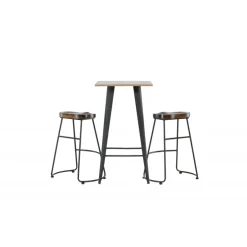 Bar sæt Tempe med Spisebordsstole Ozark - Sort og Valnød