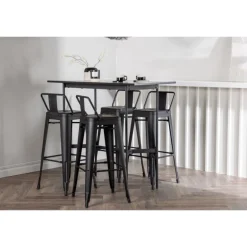 Barsæt Rax med Spisebordsstole Tempe - Sort