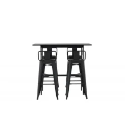 Barsæt Rax med Spisebordsstole Tempe - Sort