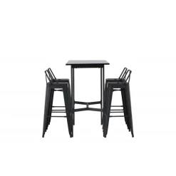 Barsæt Rax med Spisebordsstole Tempe - Sort