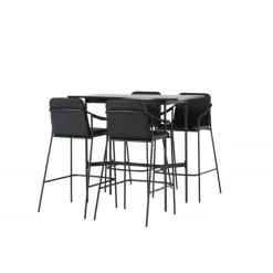 Barsæt Rax med Spisebordsstole Tvist - Sort