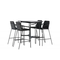 Barsæt Rax med Spisebordsstole Tvist - Sort