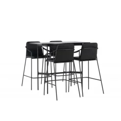 Barsæt Rax med Spisebordsstole Tvist - Sort