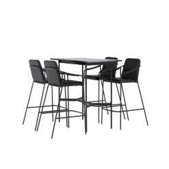 Barsæt Rax med Spisebordsstole Tvist - Sort