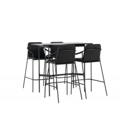 Barsæt Rax med Spisebordsstole Tvist - Sort