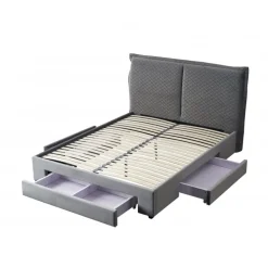 BECKY 160x200 seng med skuffer til opbevaring - LyseGrå
