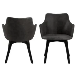 Bella spisebordsstol med armlæn grå stof