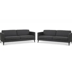 Bellahøj 3+3 Personers sofasæt - Mørkegrå antracit