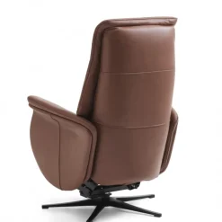 Bellahøj lænestol med indbygget skammel og løftefunktion - Cognac Semianilin læder