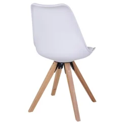 Bergen Spisebordsstol Hvid med naturtræsben