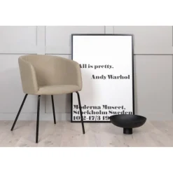 Berit Spisebordsstol - Beige og Sort