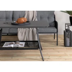 Berlin Have Hjørnesofa loungesæt med sofabord - Sort