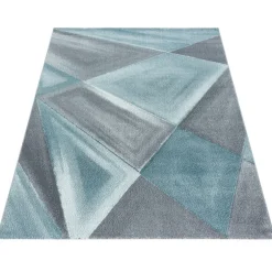 Beta Kortluvet tæppe Geometrisk - Blå