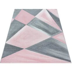 Beta Kortluvet tæppe Geometrisk - Pink