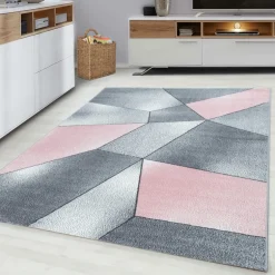 Beta Kortluvet tæppe Geometrisk - Pink