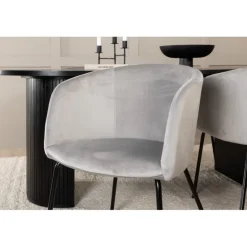 Bianca Oval Spisebordssæt - Sort og Grå