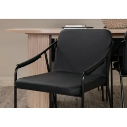 Bianca Oval Spisebordssæt - Sort, Natur og Hvid