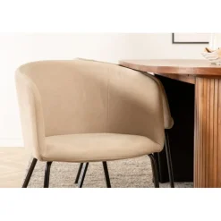 Bianca Oval Spisebordssæt - Beige og Sort