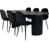 Bianca Oval Spisebordssæt 200 cm - Sort