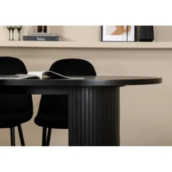 Bianca Oval Spisebordssæt 200 cm - Sort