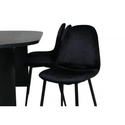 Bianca Oval Spisebordssæt 200 cm - Sort