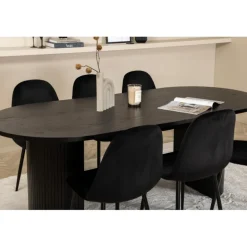 Bianca Oval Spisebordssæt 200 cm - Sort
