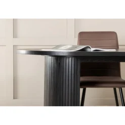 Bianca Oval Spisebordsæt - Sort og Brun