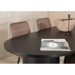 Bianca Oval Spisebordsæt - Sort og Brun