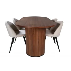 Bianca Oval Spisestuesæt - Sort