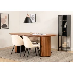 Bianca Oval Spisestuesæt - Sort