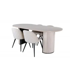 Bianca Oval Spisestuesæt - Sort