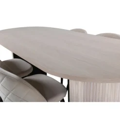 Bianca Oval Spisestuesæt - Sort