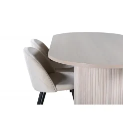 Bianca Oval Spisestuesæt - Sort