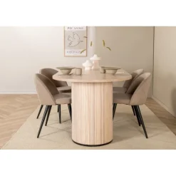 Bianca Oval Spisestuesæt - Sort