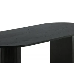 Bianca Ovalt Lamel Spisebord 200x90cm - Sort