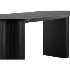 Bianca Ovalt Lamel Spisebord 200x90cm - Sort