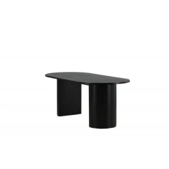 Bianca Ovalt Lamel Spisebord 200x90cm - Sort