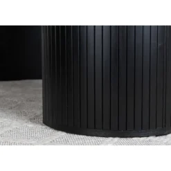 Bianca Ovalt Lamel Spisebord 200x90cm - Sort