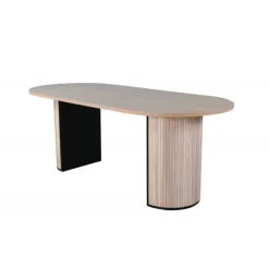 Bianca Ovalt spisebord - Sort og Natur