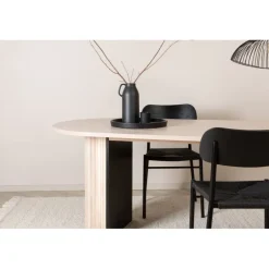 Bianca Ovalt spisebord - Sort og Natur