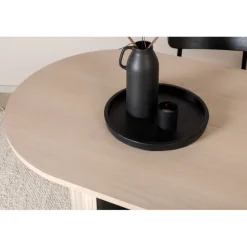 Bianca Ovalt spisebord - Sort og Natur