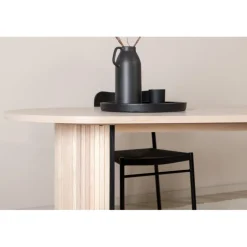 Bianca Ovalt spisebord - Sort og Natur