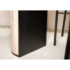 Bianca Ovalt spisebord - Sort og Natur