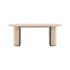 Bianca Ovalt spisebord - Sort og Natur