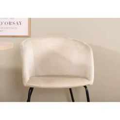 Bianca Ovalt spisebordssæt - Beige og Sort