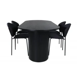 Bianca Ovalt spisebordssæt - Sort